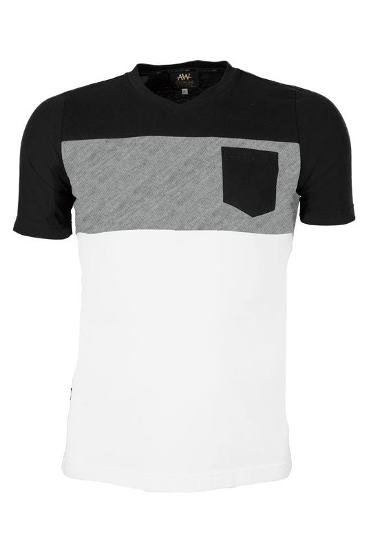 Herren T-Shirt Lex_Black & White mit Brusttasche