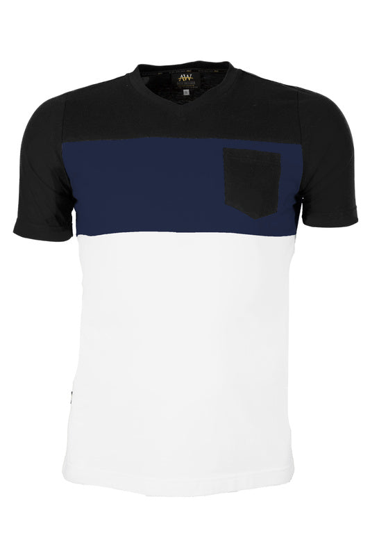 Herren T-Shirt Lex_Black & White mit Brusttasche