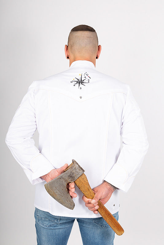 Herren Kochjacke Alejandro_Spicy Butcher Edition in Weiß