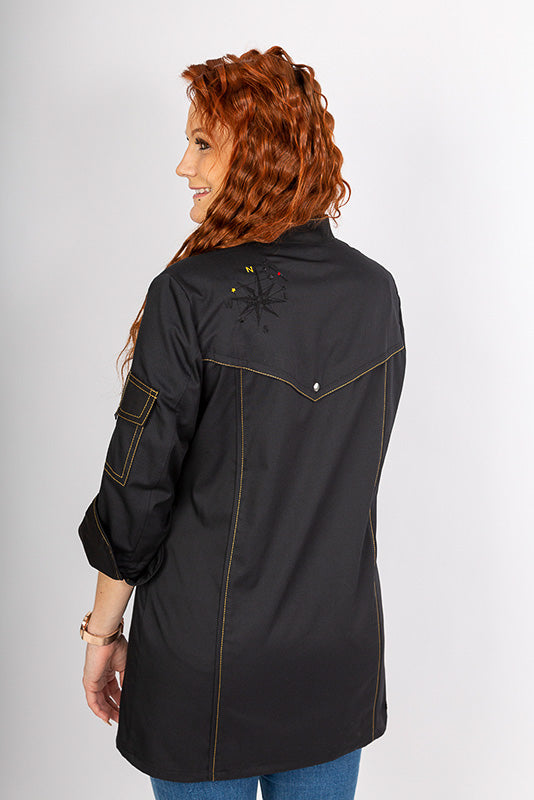 Damenkochjacke Alessia_Spicy Butcher Edition in Schwarz