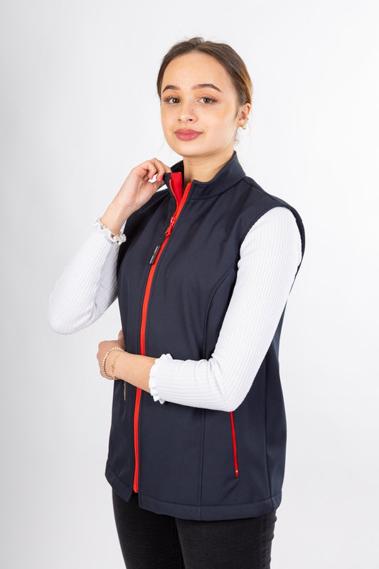 Damen Softshellweste Anouka_Norwegian Collection in blau / rot
