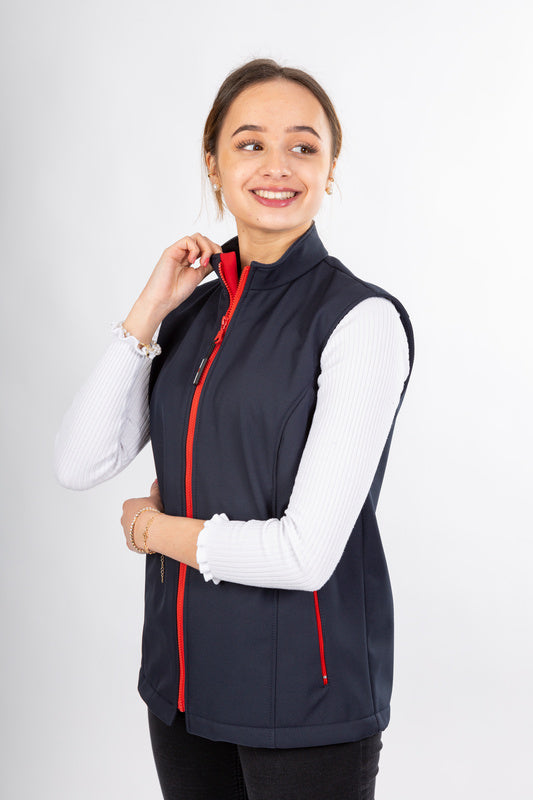 Damen Softshellweste Anouka_Norwegian Collection in blau / rot