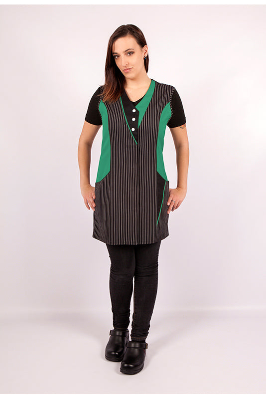 Kasack Arianne I_Serie 129 in schwarzem Nadelstreifen