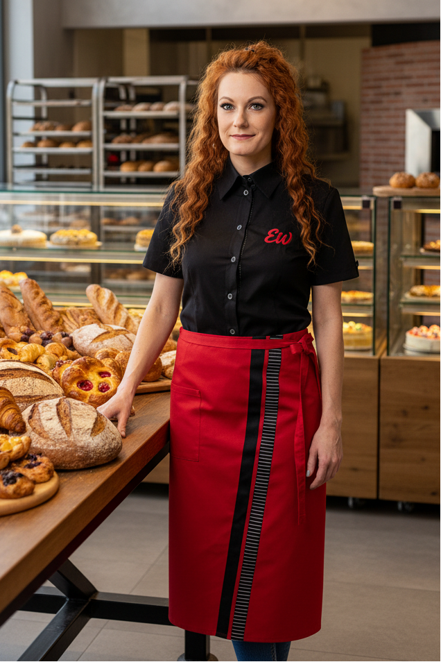 Bistroschürze Baltimore_Serie 129 mit Tasche | Länge ca. 75 cm