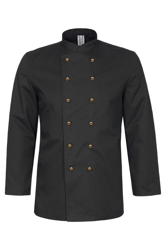 Unisex Kochjacke Adriano_Exclusive Edition mit Kugelknöpfen in gold