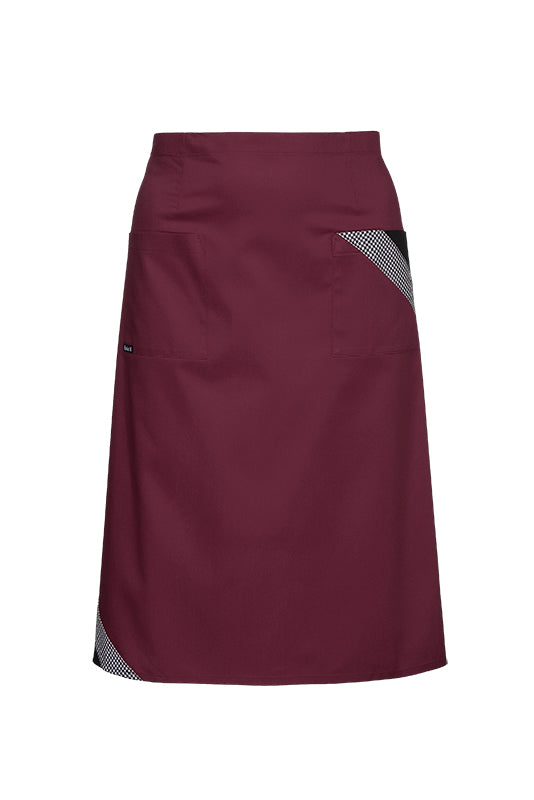 Vorbinde- und Bistroschürze Buffalo_Pepita Edition in bordeaux