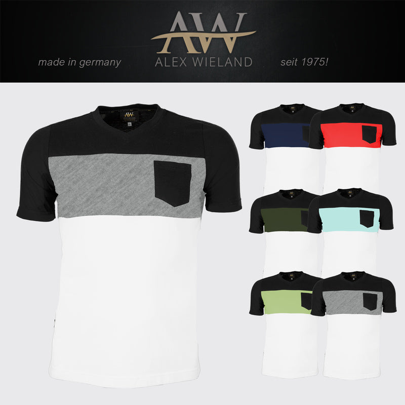 Herren T-Shirt Lex_Black & White mit Brusttasche