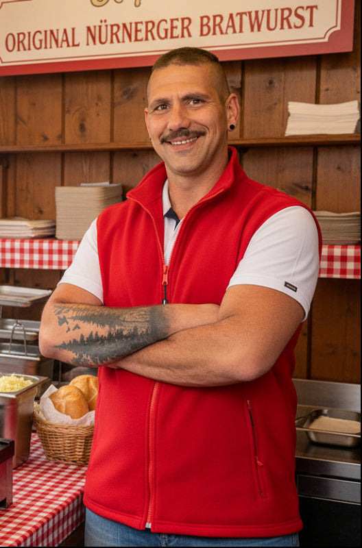 Herren Fleeceweste Elviro in Rot