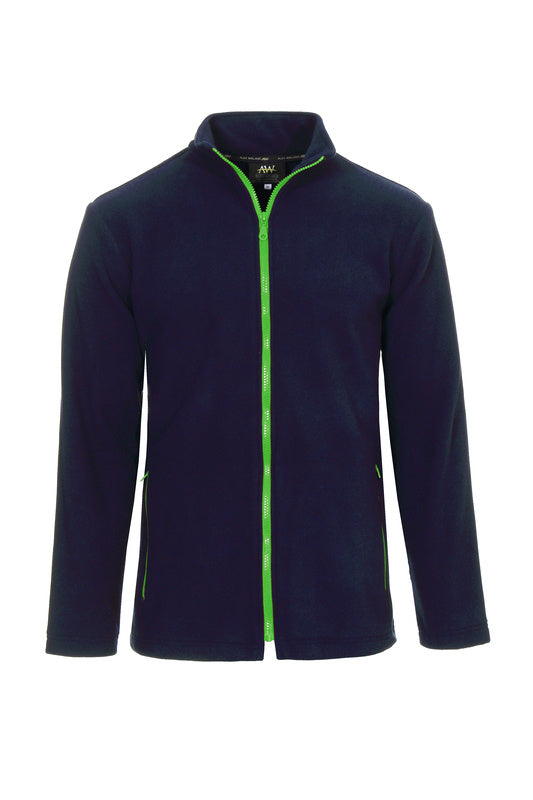 Herren Fleecejacke Emilio_Navy Edition mit grünen Reißverschluss