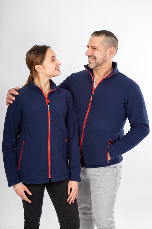 Herren Fleecejacke Emilio_Navy Edition mit Damen Fleecejacke Emma_Navy Edition