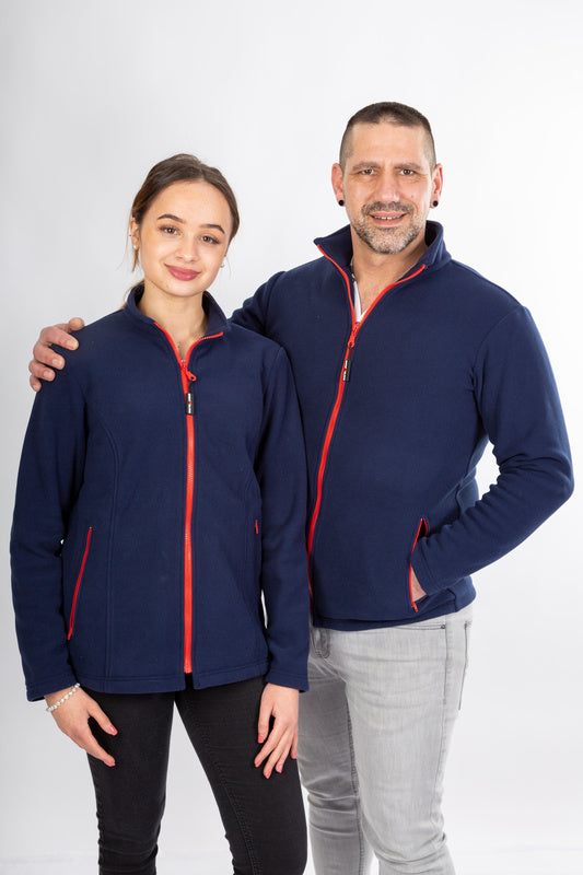 Herren Fleecejacke Emilio_Navy Edition mit Damen Fleecejacke Emma_Navy Edition