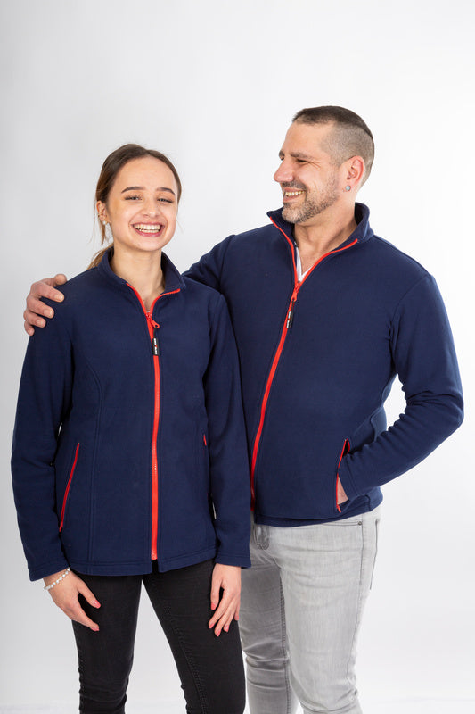 Herren Fleecejacke Emilio_Navy Edition mit Damen Fleecejacke Emma_Navy Edition