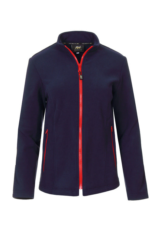 Damen Fleecejacke Emma_Navy Edition mit rotem Reißverschluss