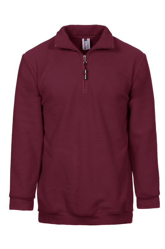 Half-zip Fleece Pullover Europa in Weinrot