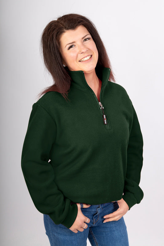 Half-zip Fleece Pullover Europa in Dunkelgrün