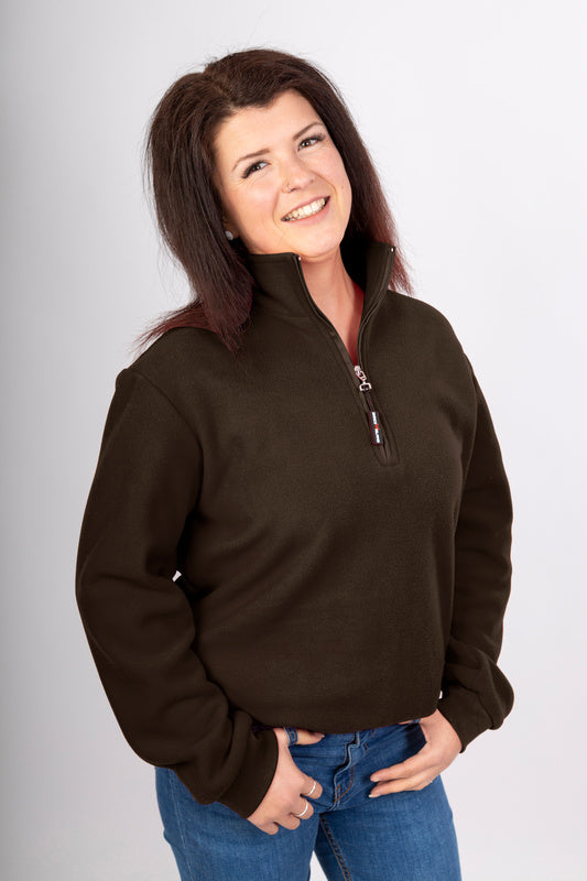 Half-zip Fleece Pullover Europa in Braun