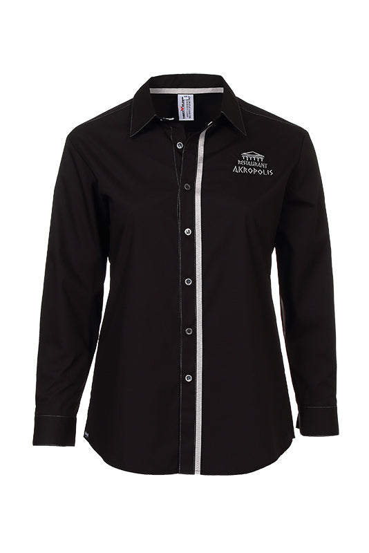 Performance Herrenhemd Falco_Black Edition mit farbiger Steppnaht und farbigen Textilband