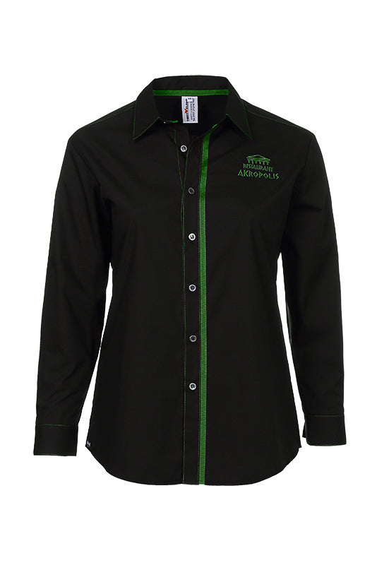 Performance Herrenhemd Falco_Black Edition mit farbiger Steppnaht und farbigen Textilband