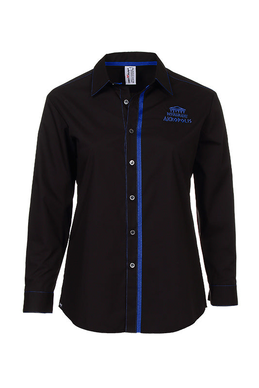 Performance Herrenhemd Falco_Black Edition mit farbiger Steppnaht und farbigen Textilband