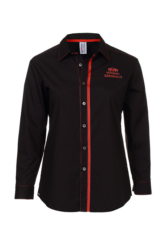 Performance Herrenhemd Falco_Black Edition mit farbiger Steppnaht und farbigen Textilband