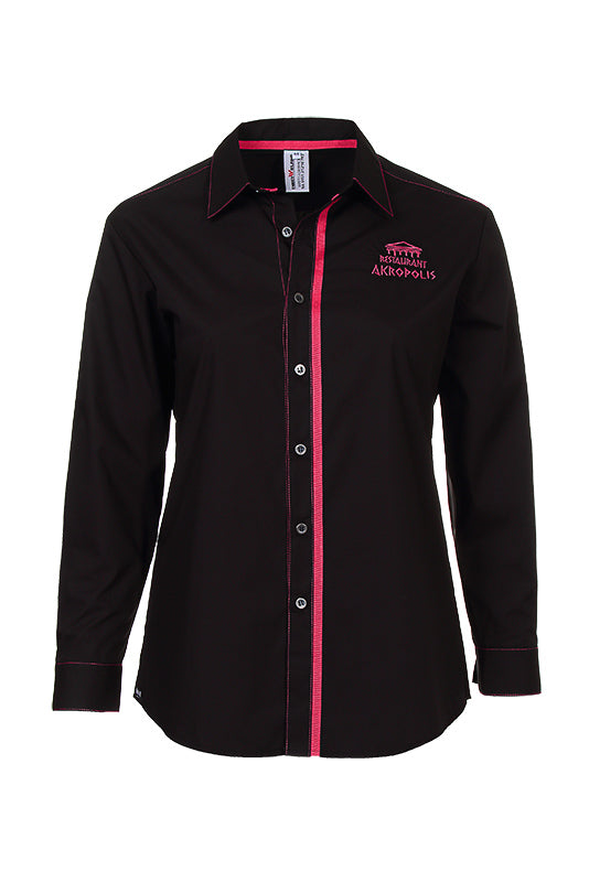 Performance Herrenhemd Falco_Black Edition mit farbiger Steppnaht und farbigen Textilband