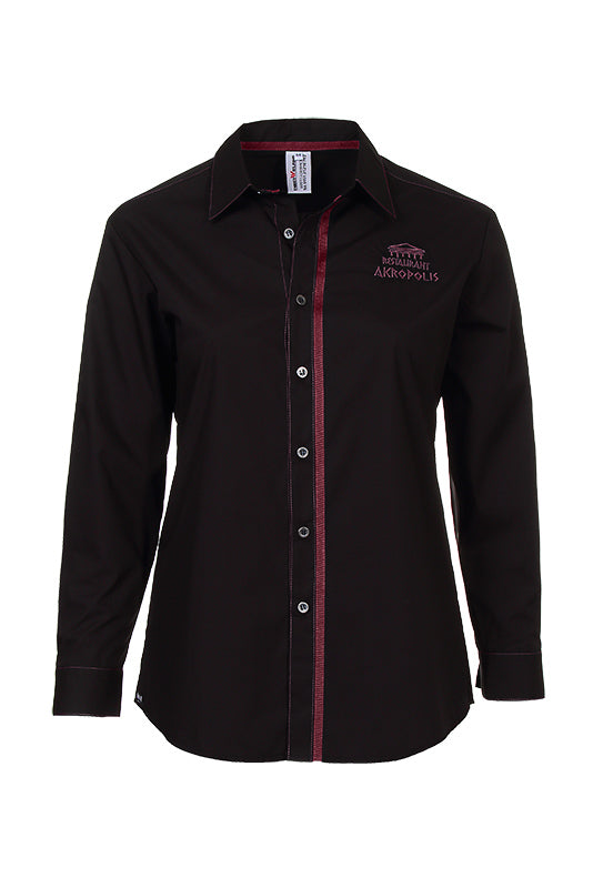 Performance Herrenhemd Falco_Black Edition mit farbiger Steppnaht und farbigen Textilband