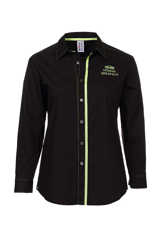 Performance Herrenhemd Falco_Black Edition mit farbiger Steppnaht und farbigen Textilband