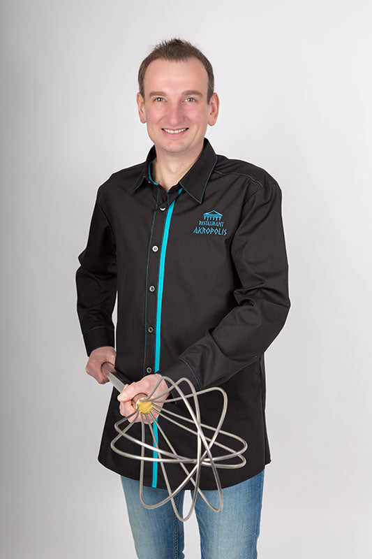 Performance Herrenhemd Falco_Black Edition mit farbiger Steppnaht und farbigen Textilband