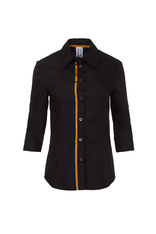 Damen Bluse Falconia_Black Edition in Schwarz mit Orange