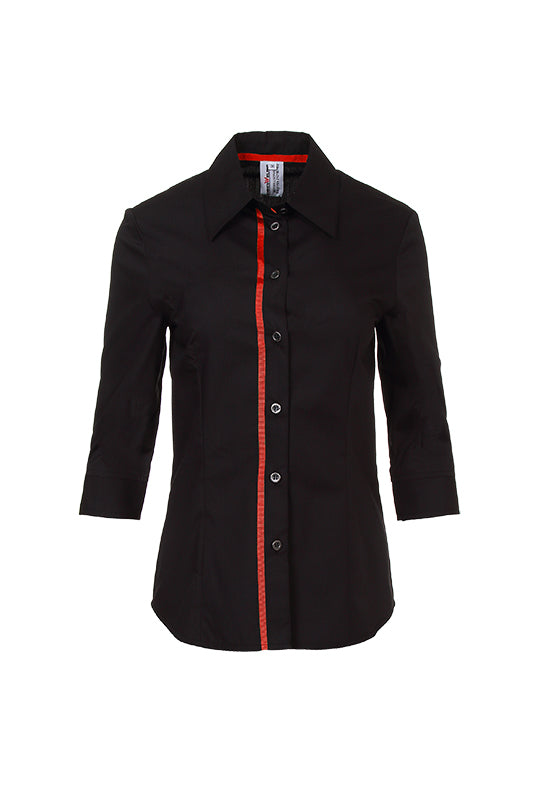 Damen Bluse Falconia_Black Edition in Schwarz mit Rot