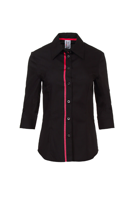 Damen Bluse Falconia_Black Edition in Schwarz mit Pink