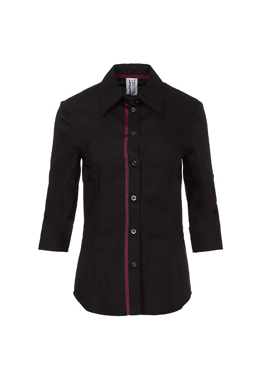 Damen Bluse Falconia_Black Edition in Schwarz mit Weinrot