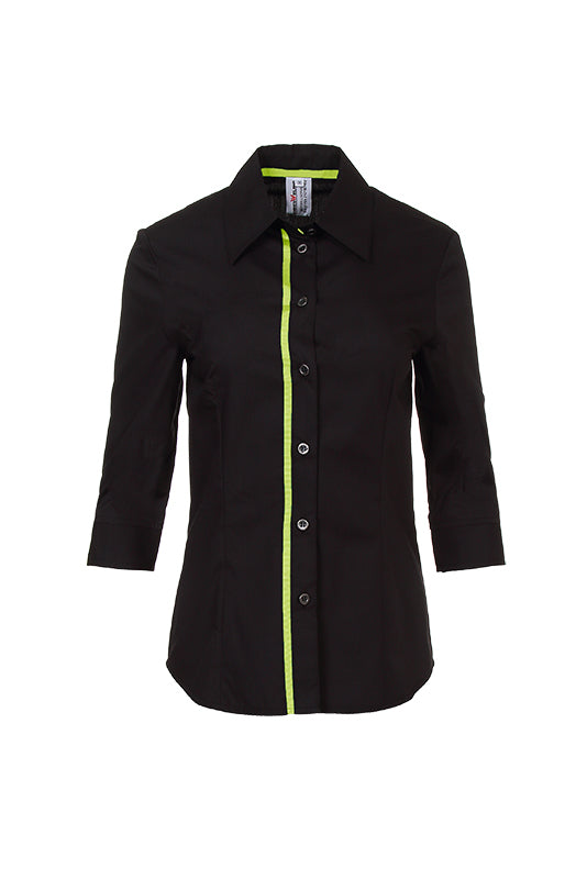 Damen Bluse Falconia_Black Edition in Schwarz mit Grün