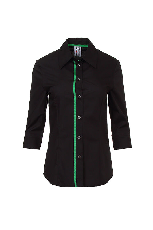 Damen Bluse Falconia_Black Edition in Schwarz mit Grün