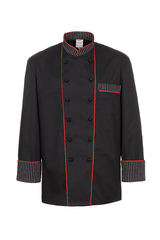 Langarm Kochjacke Henri_Black Edition in schwarz