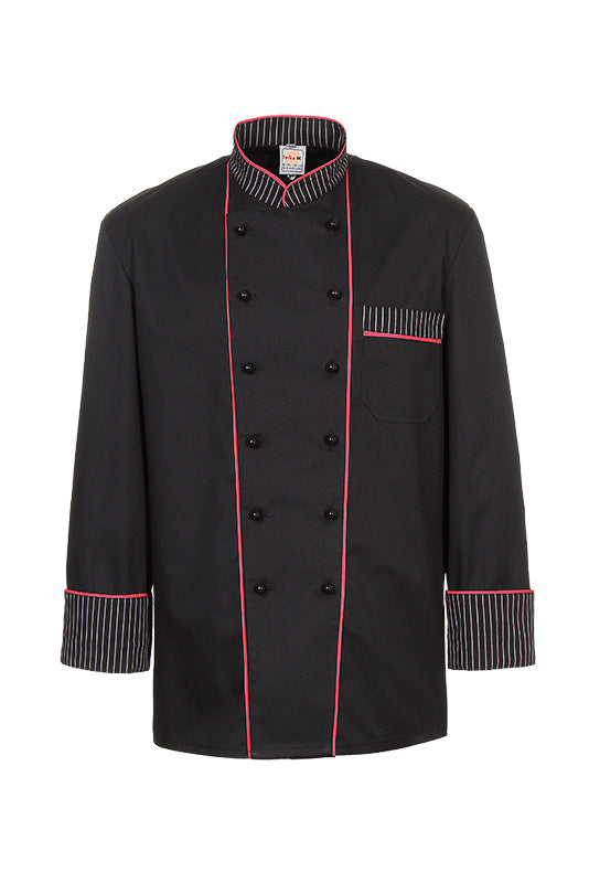 Langarm Kochjacke Henri_Black Edition in schwarz