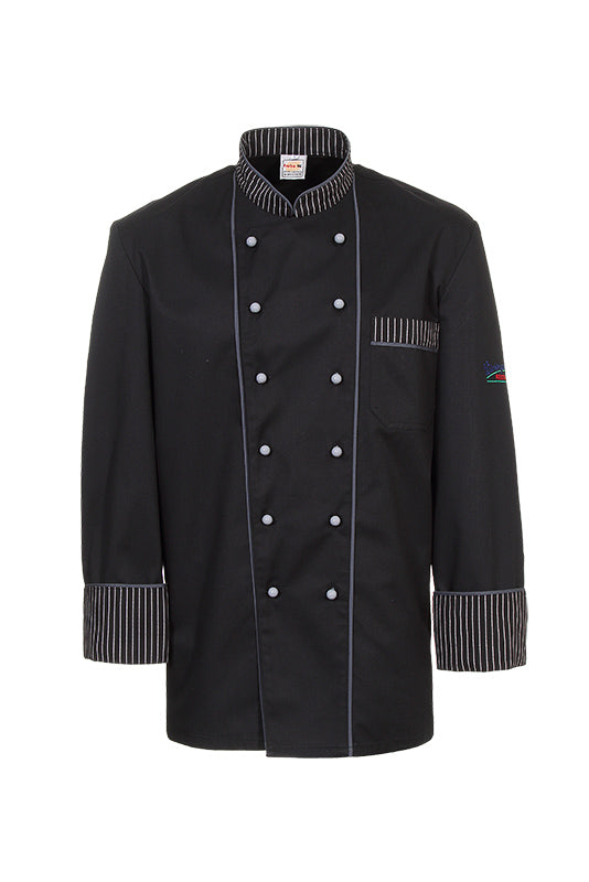 Langarm Kochjacke Henri_Black Edition in schwarz