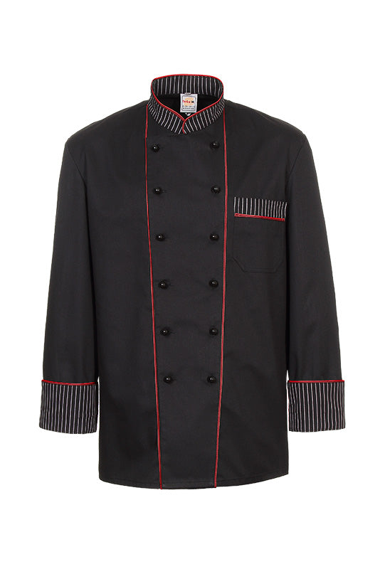 Langarm Kochjacke Henri_Black Edition in schwarz