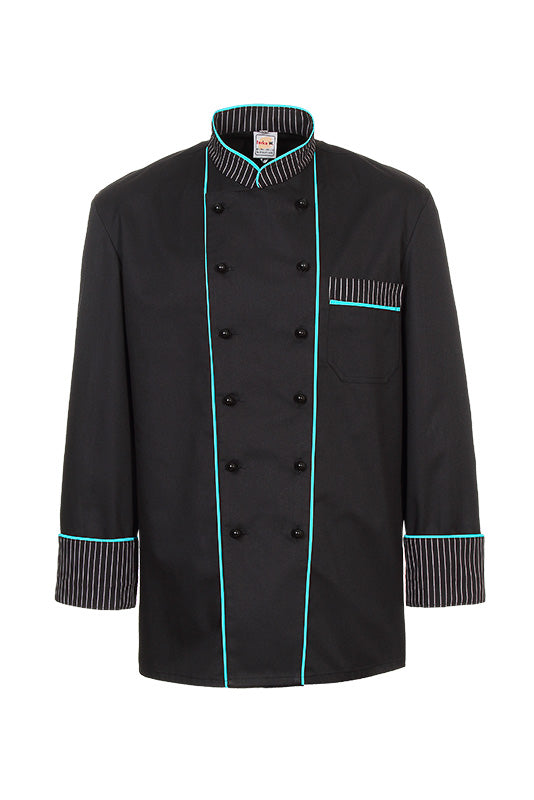 Langarm Kochjacke Henri_Black Edition in schwarz