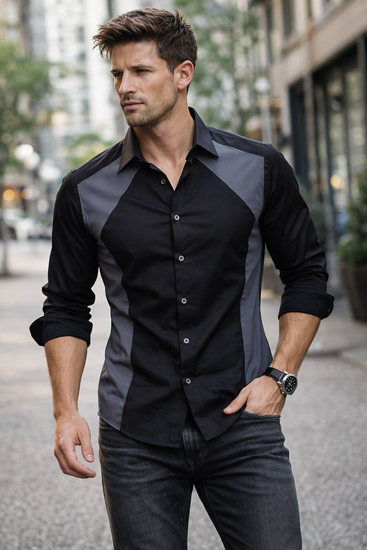 Men's Shirt Francesco_Black Edition with Long Sleeves