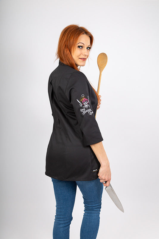 Damenkochjacke Hiara_Spicy Butcher Edition in Schwarz