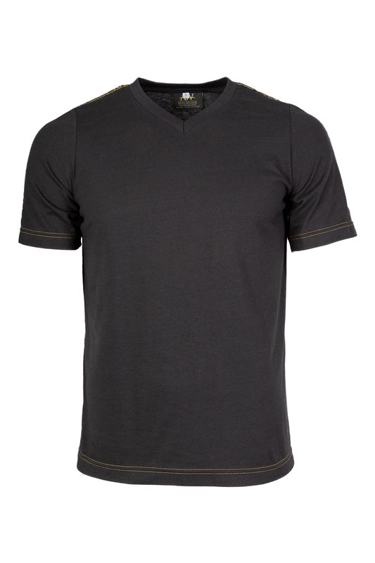 Exclusives T-Shirt in schwarz | Schwarzes V-Neck Shirt Ibiza