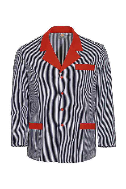 Gestreifte Fleischerjacke Lars_Classic Edition in blau rot