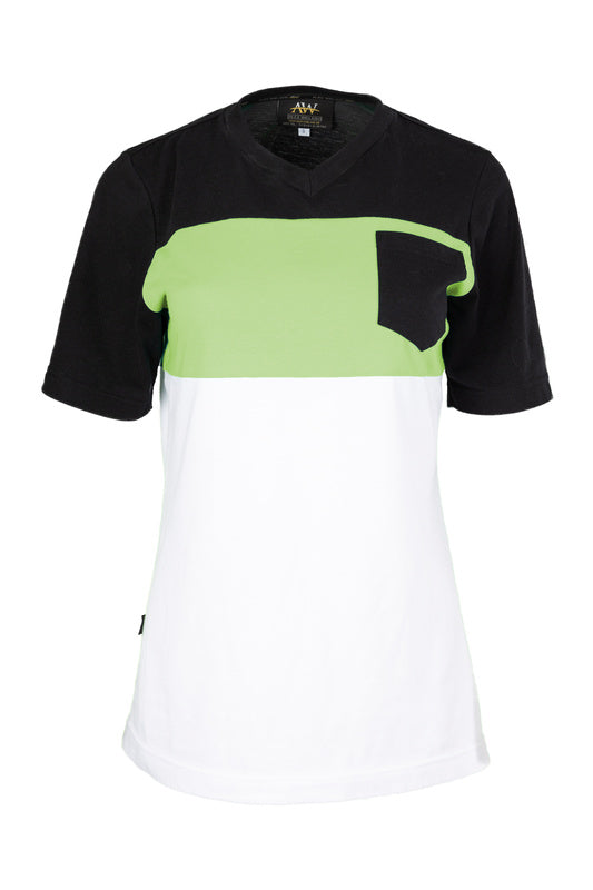 Damen T-Shirt Lexa_Black & White in Schwarz/Weiß/Grün