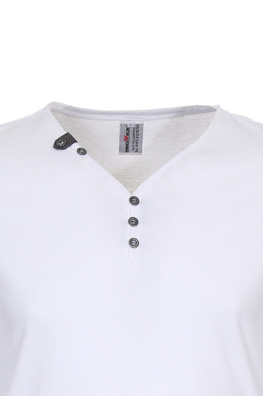 Herren T-Shirt Liam in Weiß mit kurzen Armen