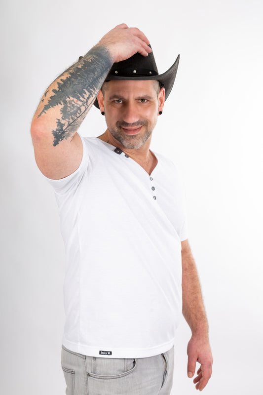 Herren T-Shirt Liam in Weiß mit kurzen Armen