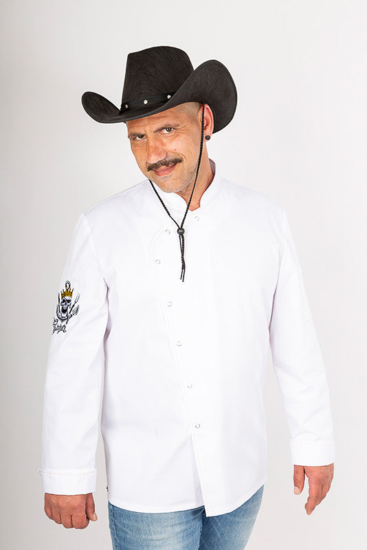 Herren Kochjacke Lorenzo_Spicy Butcher Edition in Weiß