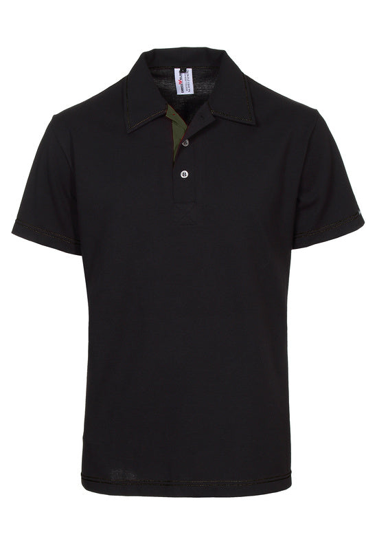 Herren Poloshirt Martin_Black Edition mit Untertritt in Dunkelgrün