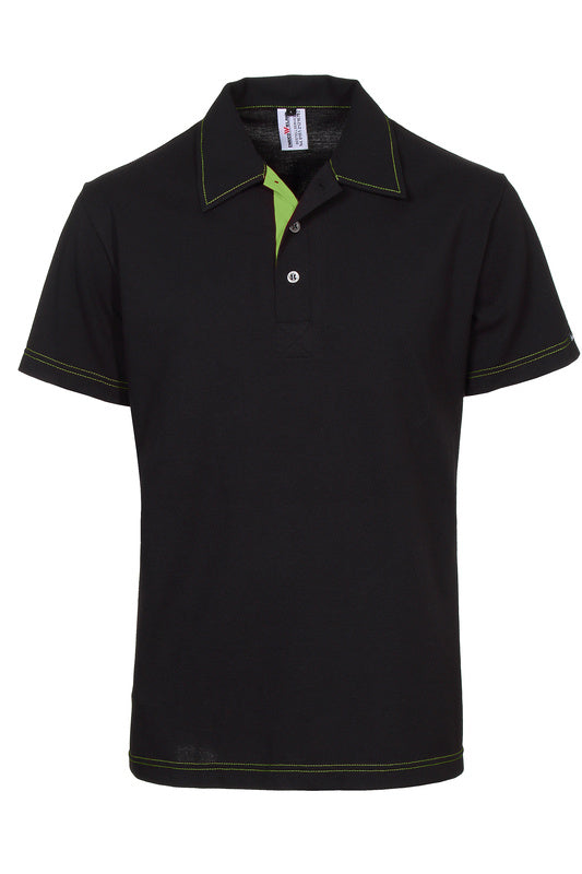 Herren Poloshirt Martin_Black Edition mit Untertritt in Grün