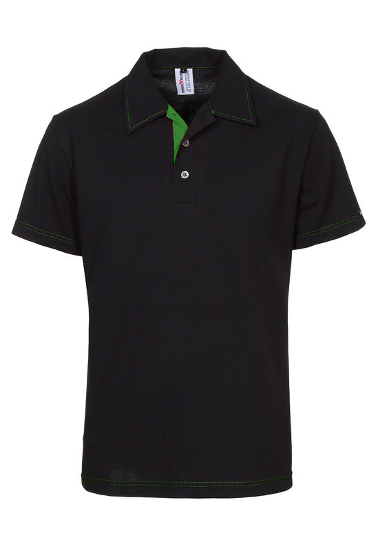 Herren Poloshirt Martin_Black Edition mit Untertritt in Grün